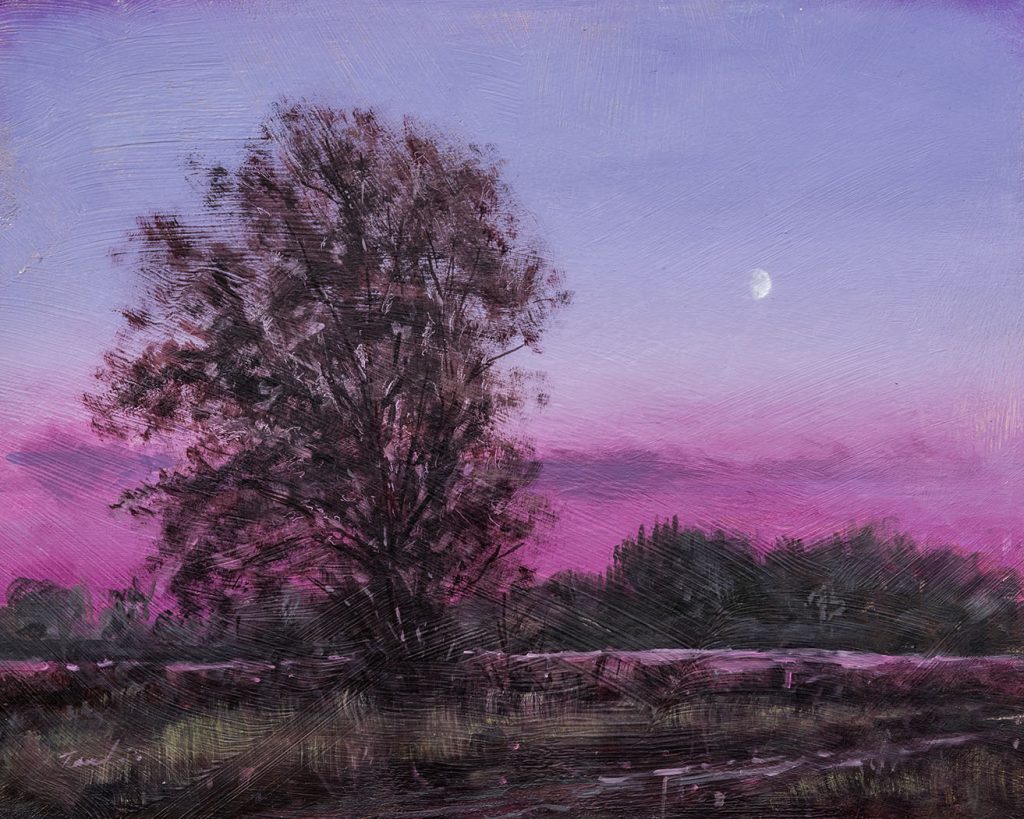 Fenland painting - Moon Rise by Nick Tearle