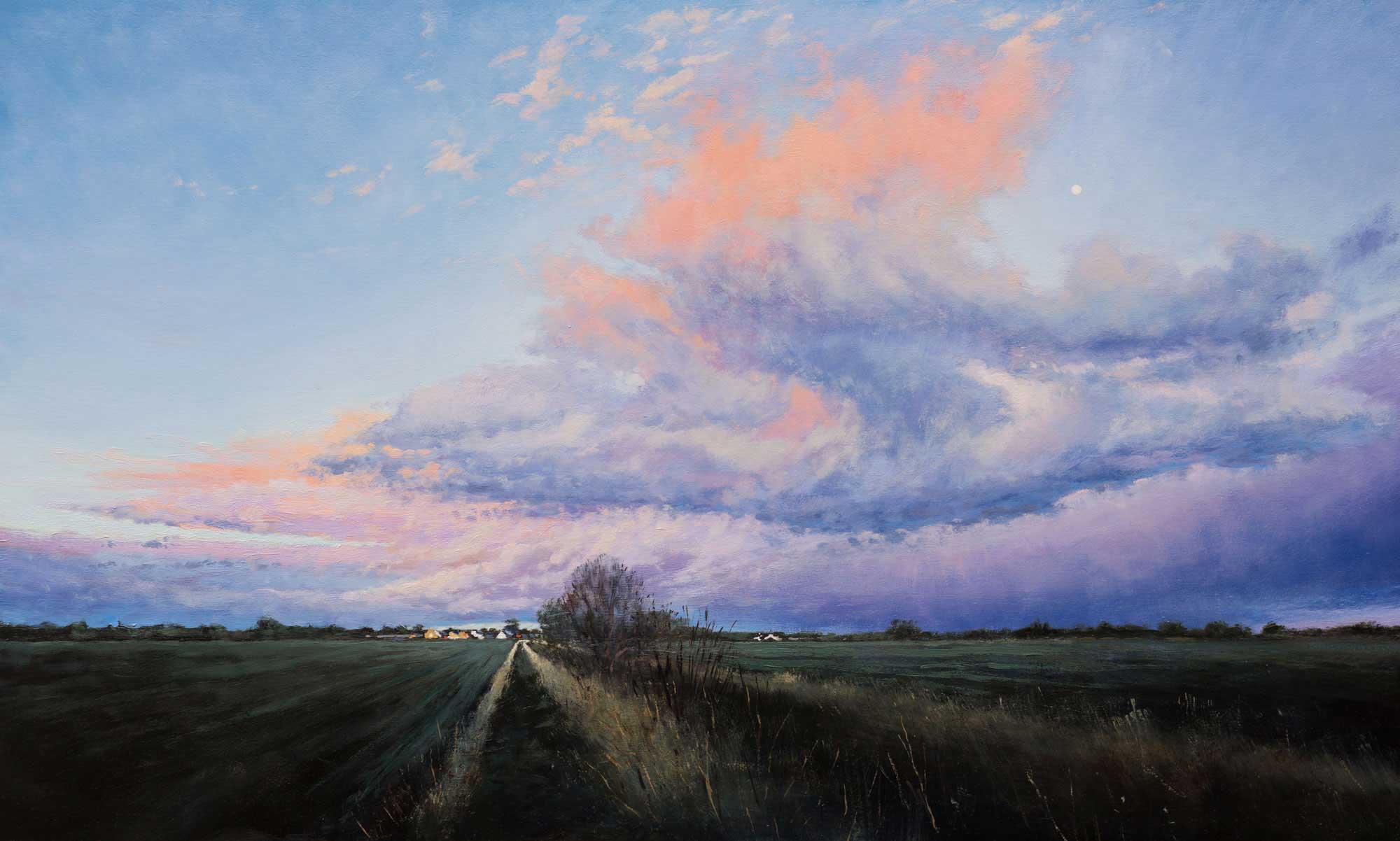 A Passing Storm - Oil Painting by Nick Tearle Fenland Artist