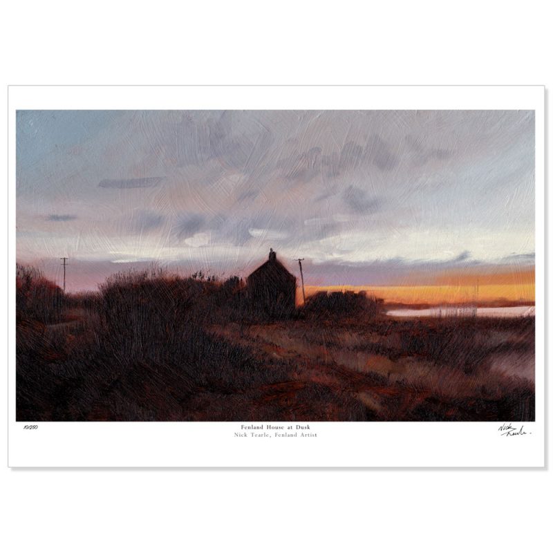 Fenland House At Dusk Limited Edition Print Nick Tearle Fenland Artist