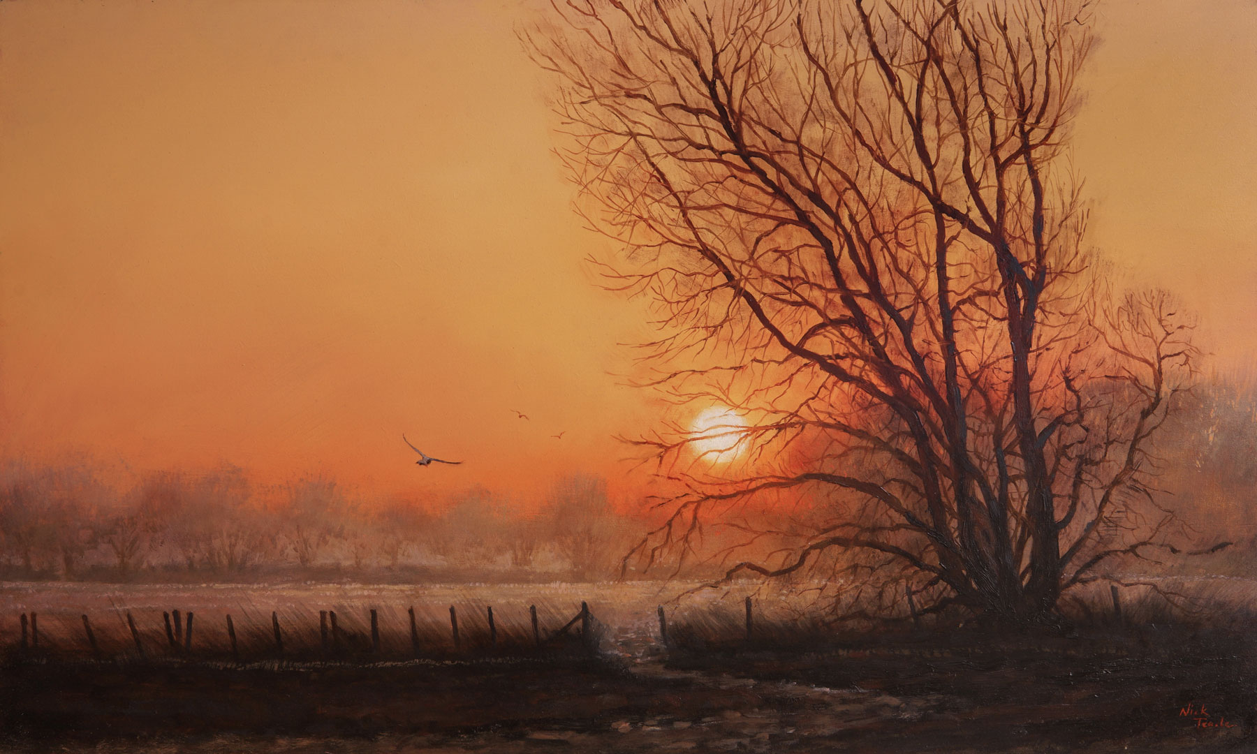 Paintings the Fens featured image Sunrise in the Fens by Nick Tearle