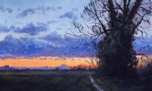 landscape painting - Another Fenland Day , 2022 painting by Nick Tearle Fenland Artist, Fenland Painting