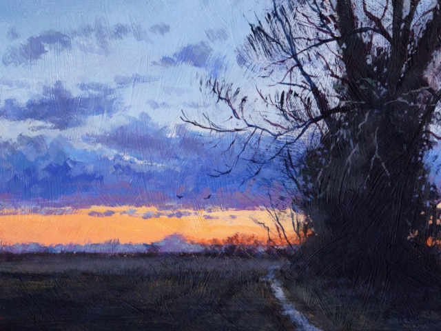 landscape painting - Another Fenland Day , 2022 painting by Nick Tearle Fenland Artist, Fenland Painting