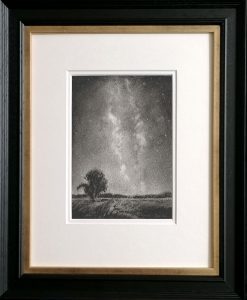 Milky Way over the Fens #1 - Charcoal - Nick Tearle Fenland Artist