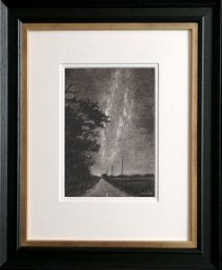 Milky Way over the Fens #2 - Charcoal - Nick Tearle Fenland Artist