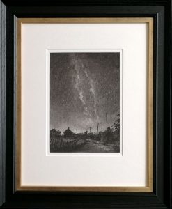 Milky Way over the Fens #4 - Charcoal - Nick Tearle Fenland Artist