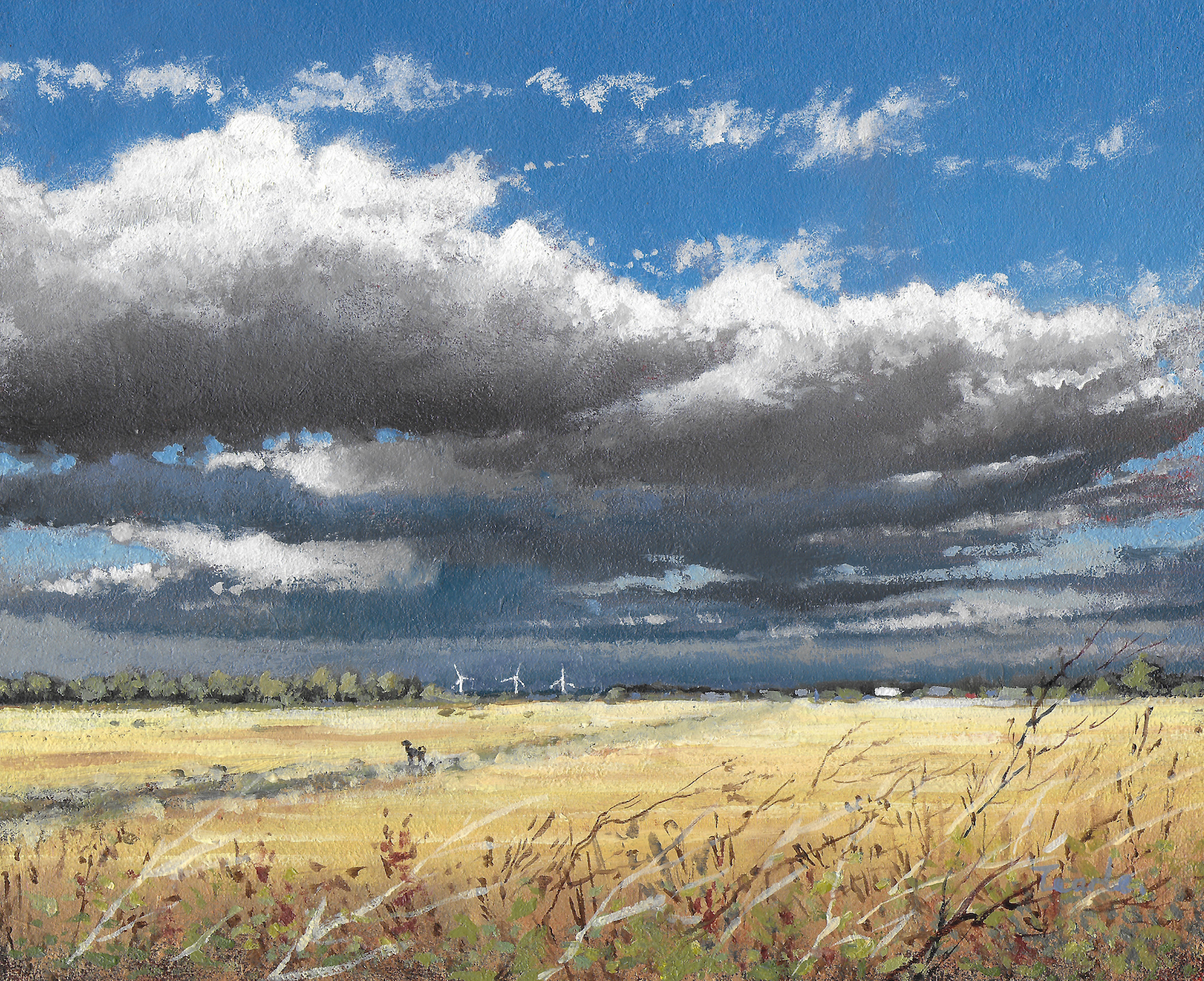 A Spoach along Baston's Muddy Lane - Nick tearle Fenland Artist - Commission 8x6 Oils 2022