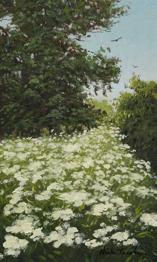 Cow Parsley and Ash - Oil Painting by Nick Tearle Fenland Artist
