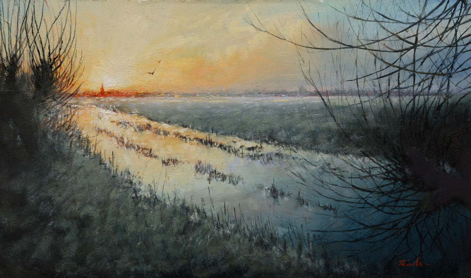 Frosty-Sunrise-over-Whittlesey---Commission---Shaney-Barret---oil-on-panel-2023-web Nick Tearle Fenland Artist
